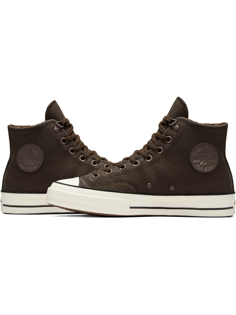 Converse Chuck Taylor All Star Brown Leather Zip High Top Sneakers Men’s 7